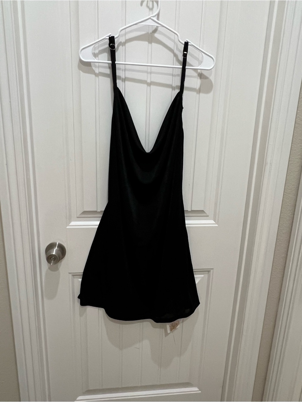 Cider Black Mini Dress with Cowl Neck
